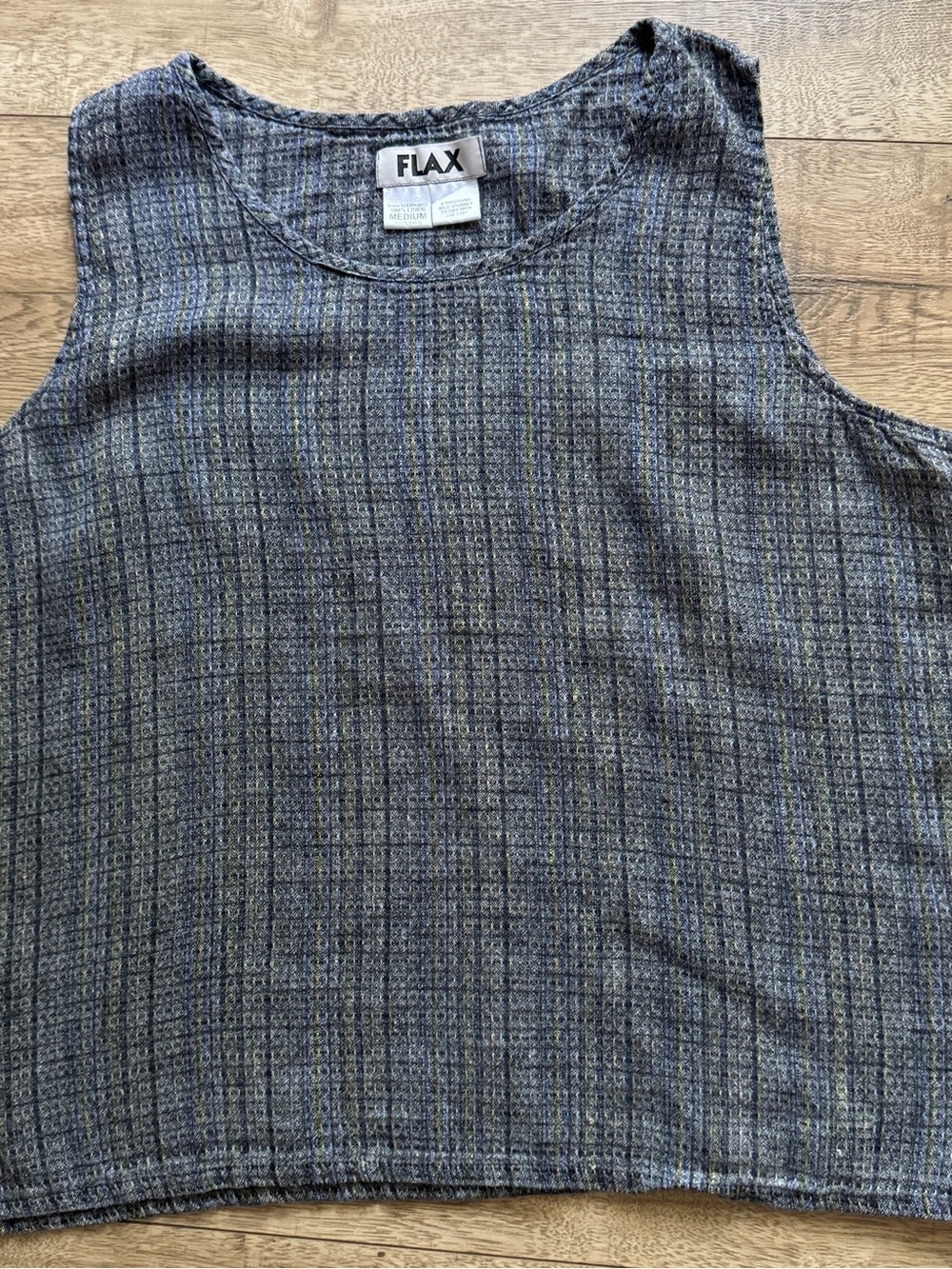 Flax Women's Blue-Gray Textured Linen Camisole
